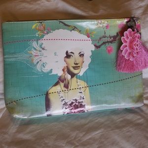 Papaya large makeup/ditty bag.
